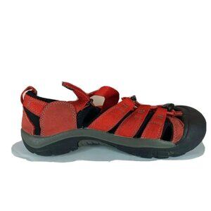 KEEN Newport H2 Womens US 4  Sandals Red Rubber Toe Flat Fabric Bungee Laces